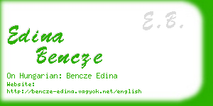 edina bencze business card